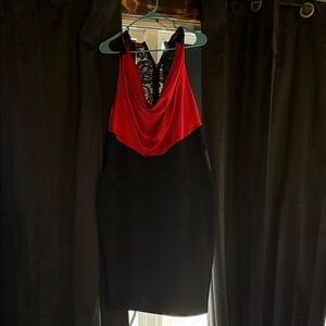 Chic  Red and Black Dress